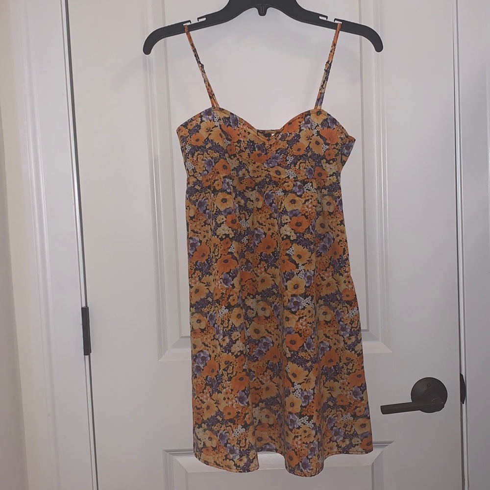 H&M XS ORANGE FLORAL DRESS